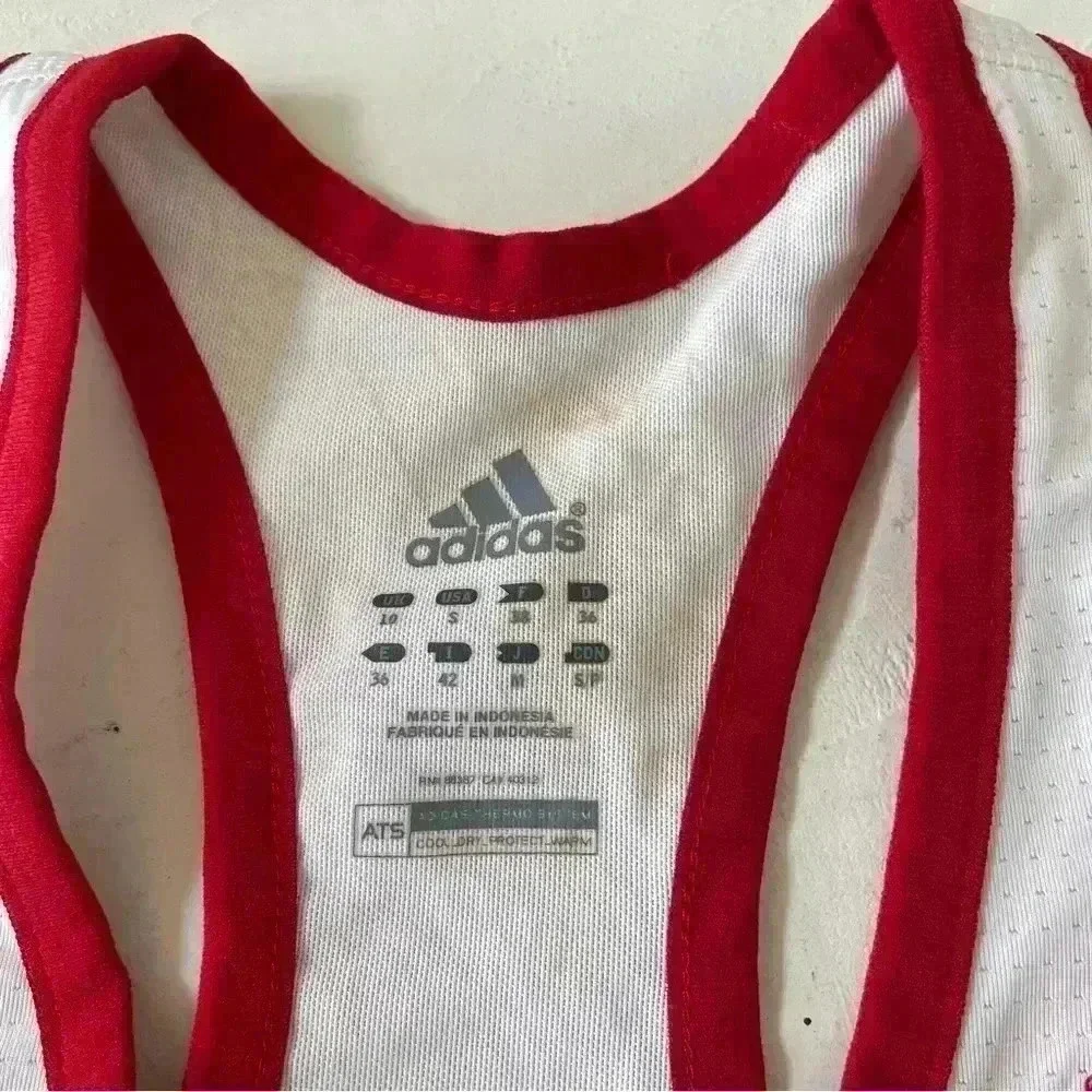 Adidas ATS Retro Cool Red and White Tank Size S Front and Back - Picture 4 of 8